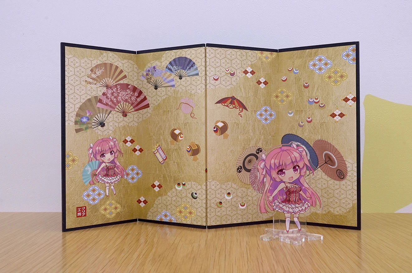 四曲屛風 小サイズは広げた状態で320x180mm